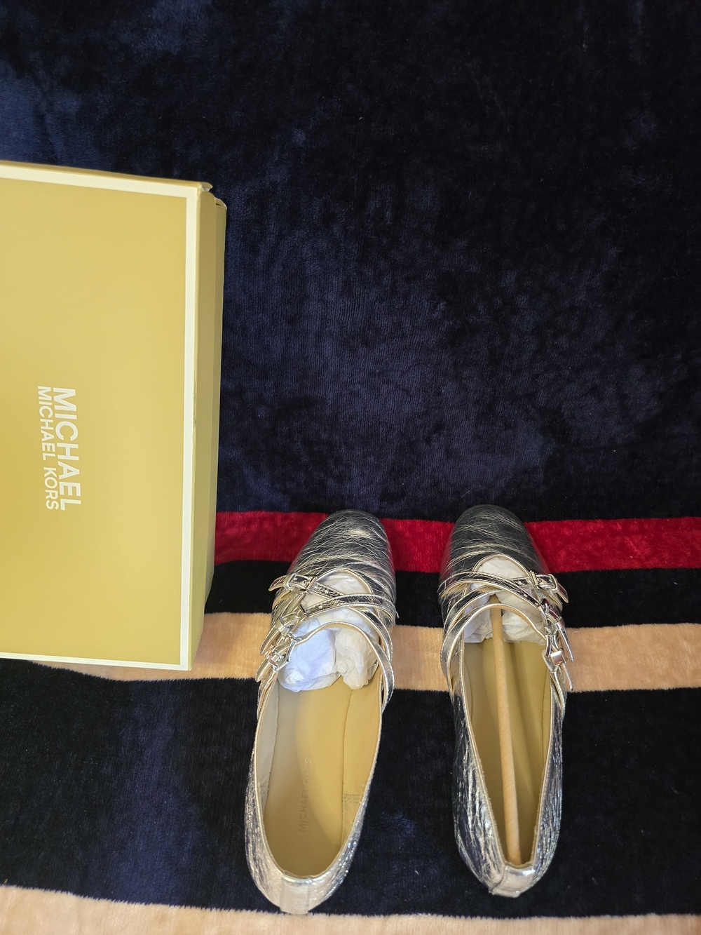 Michael Kors Women's Metallic Silver Leather Loafers